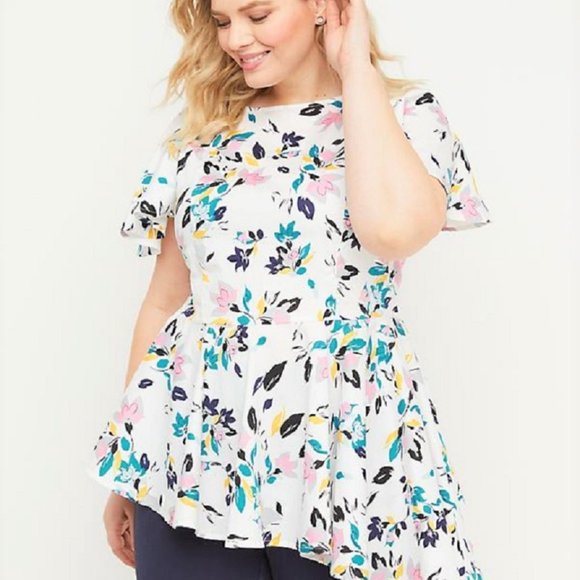 Lane Bryant Tops - NEW Lane Bryant PLUS 1X Peplum TOP Fit & Flare